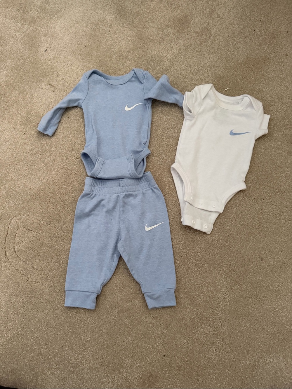 Nike Baby Blue and White 3-Piece Matching Set